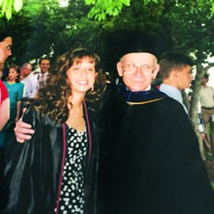 Photo of woman with professor