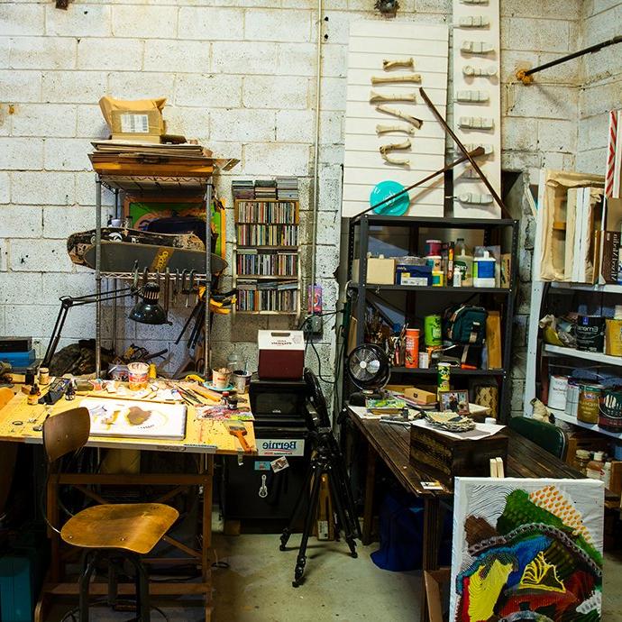 A painters workspace