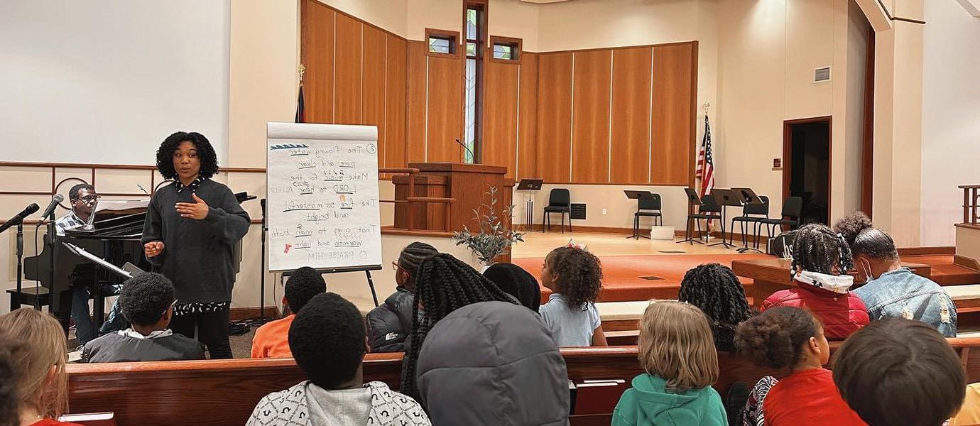 Woman teaching in church