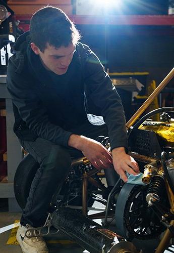 A man working on a car